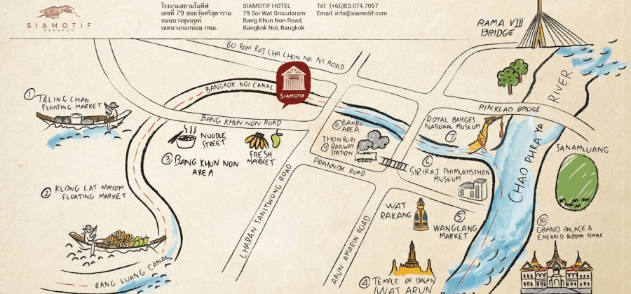 Bangkok traditional Siamotif Boutique Hotel nearby attractions