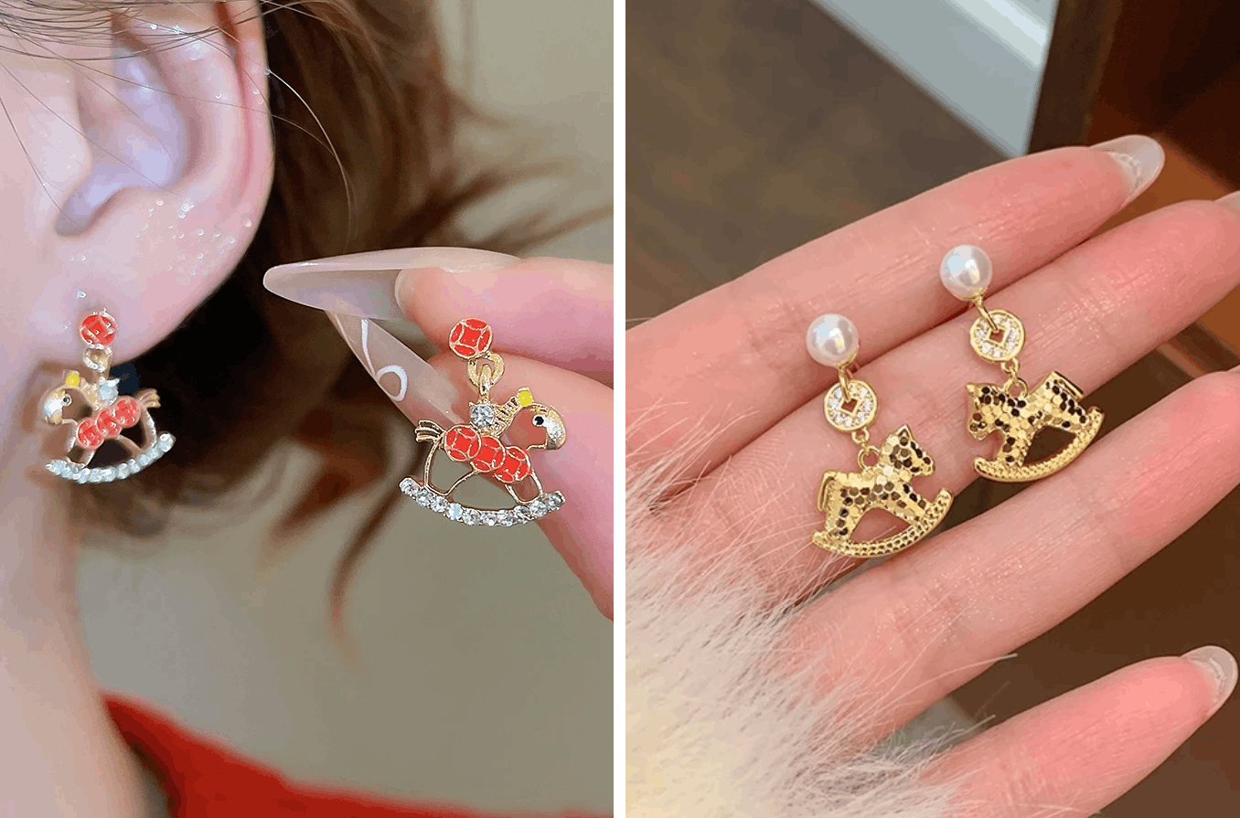 Chinese New Year Horse Earrings
