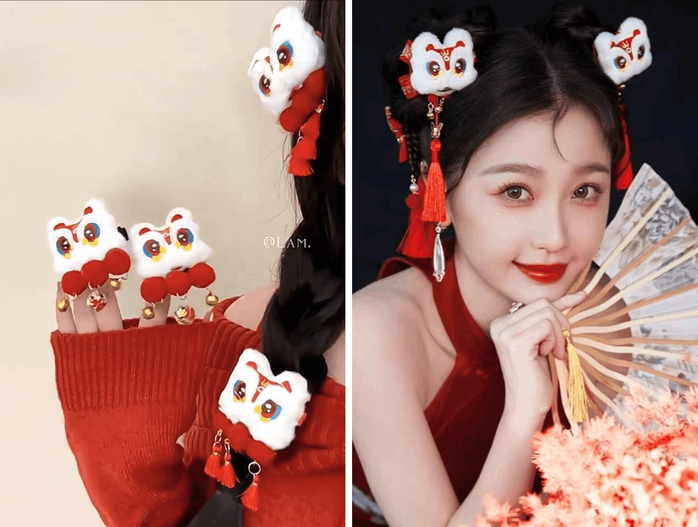 CNY Lion Dance Hair Clip