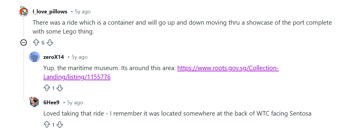 HarbourFront Centre - Container ride reddit screenshot