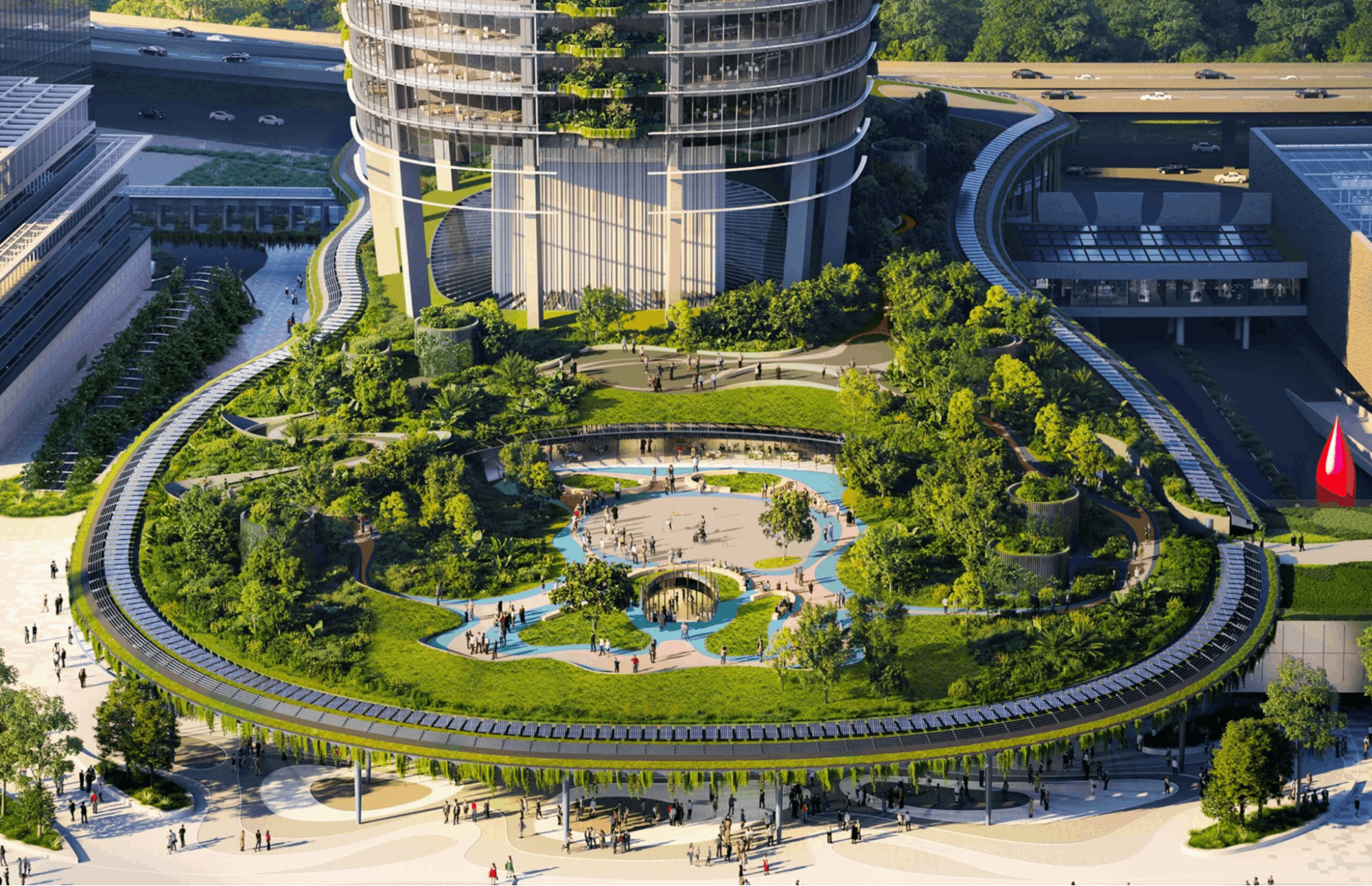 HarbourFront Centre - Elevated park artist impression