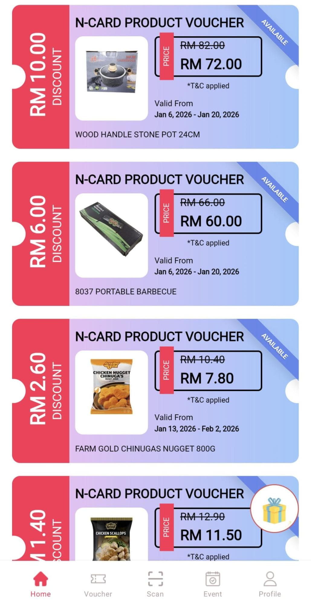 NSK Trade City app vouchers screenshot