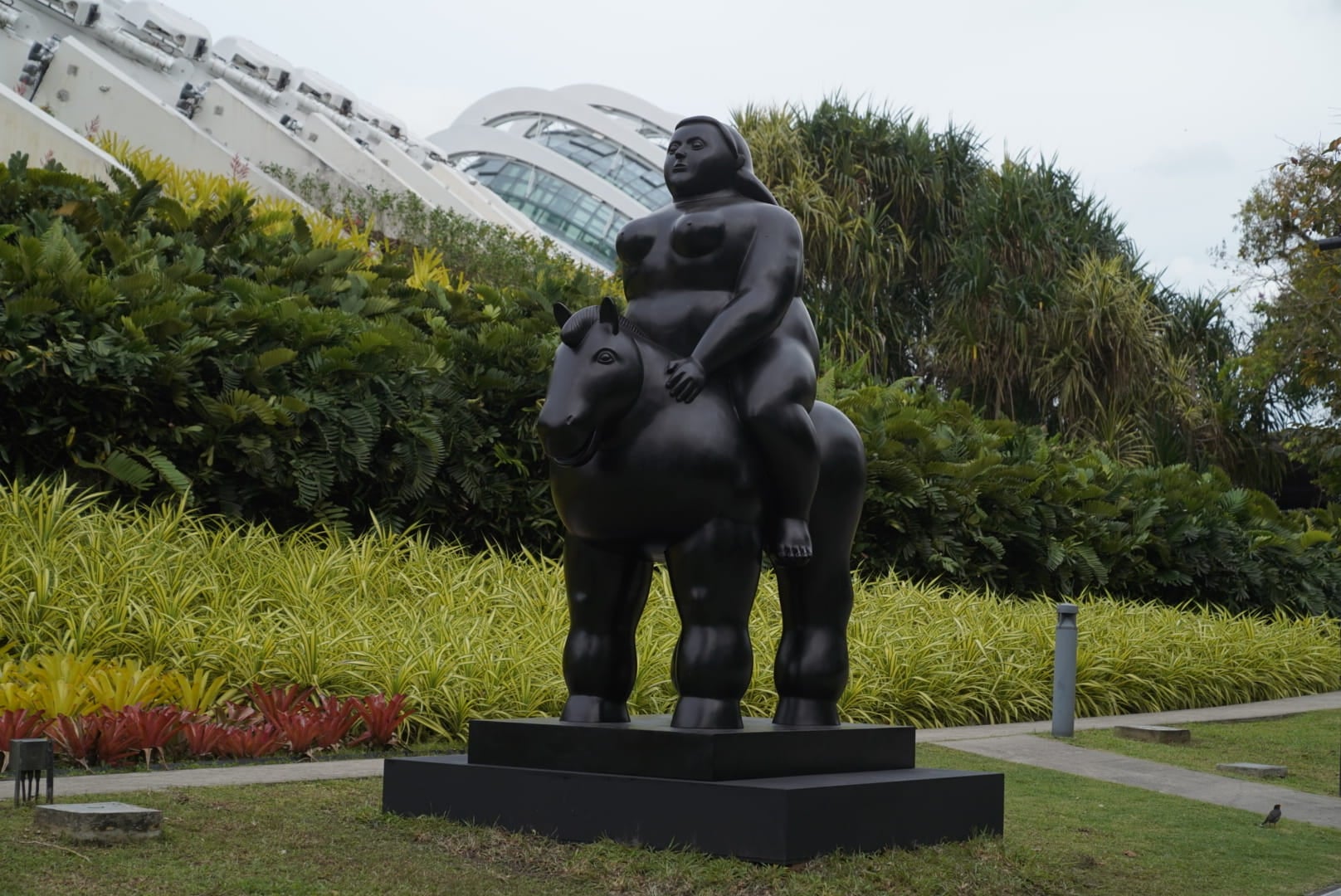 botero - woman on a horse sculpture