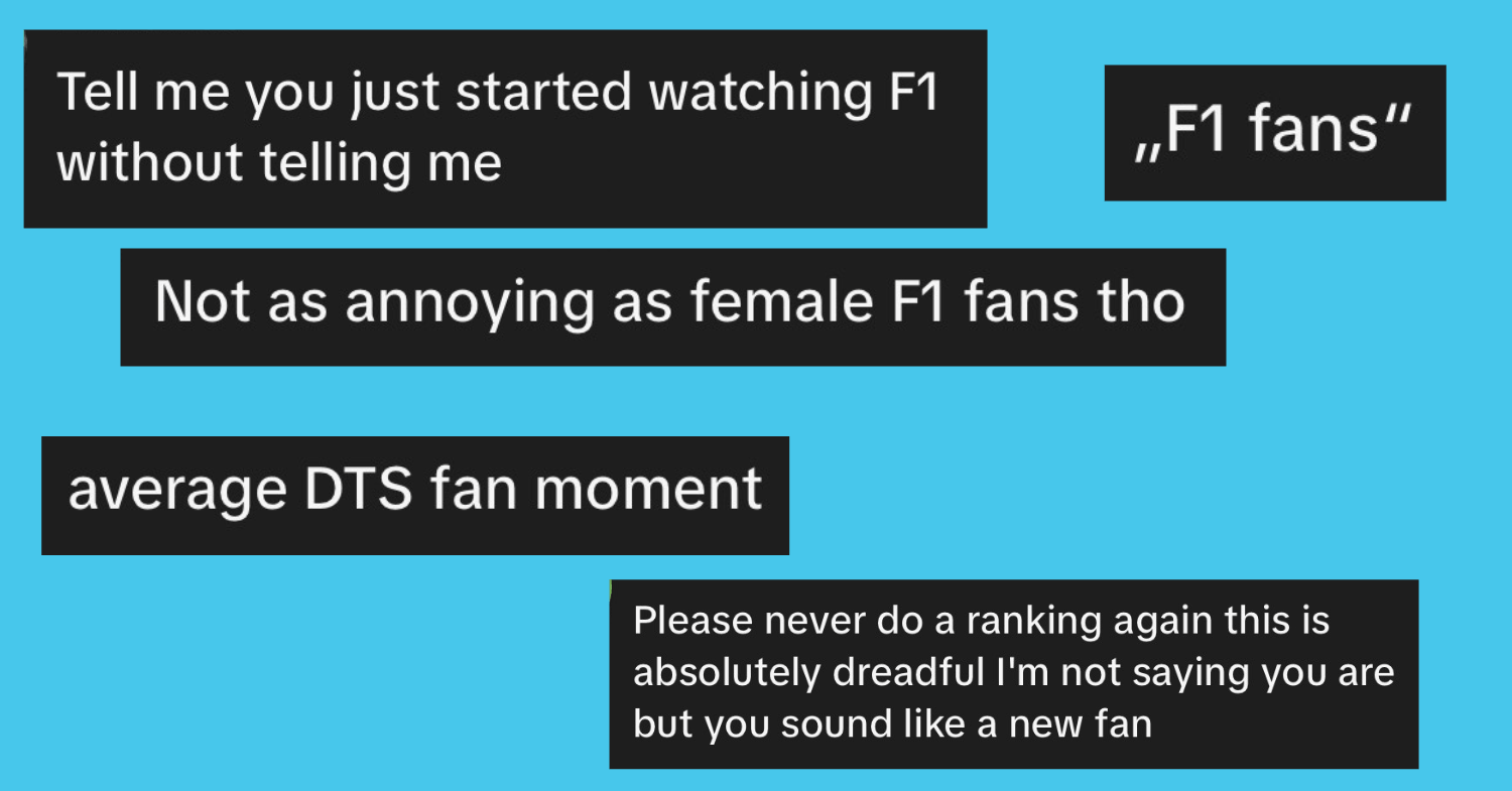 Hate comments about new F1 fans and female fans