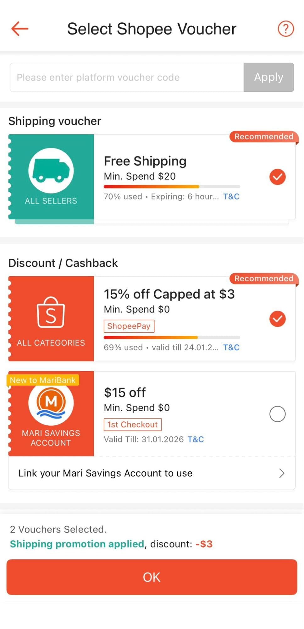 Shopee vouchers