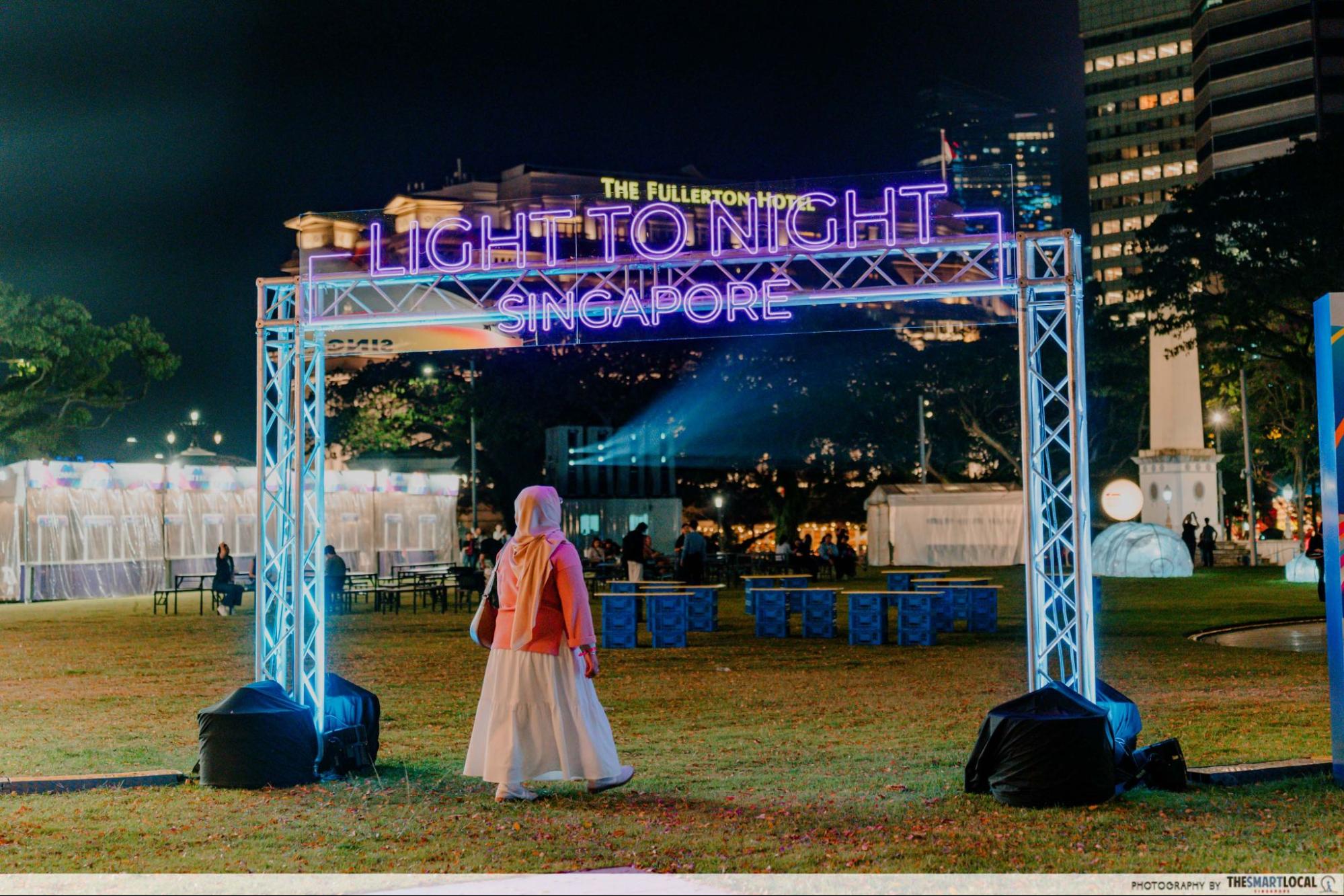 light to night - entryway at Empress Lawn