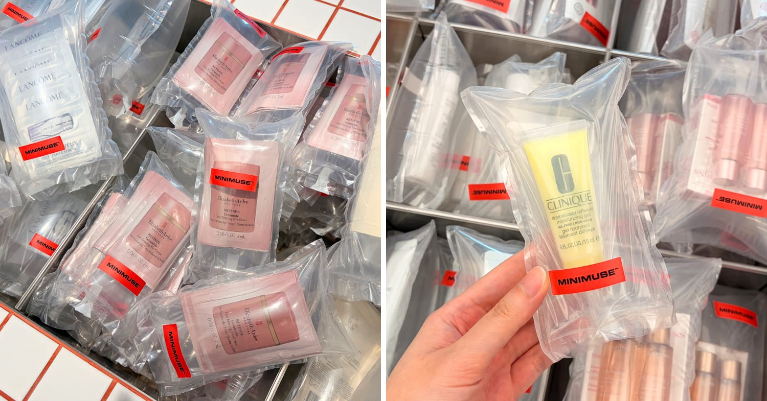 minimuse metro paragon in orchard - store display selling mini beauty products from clinique and elizabeth arden