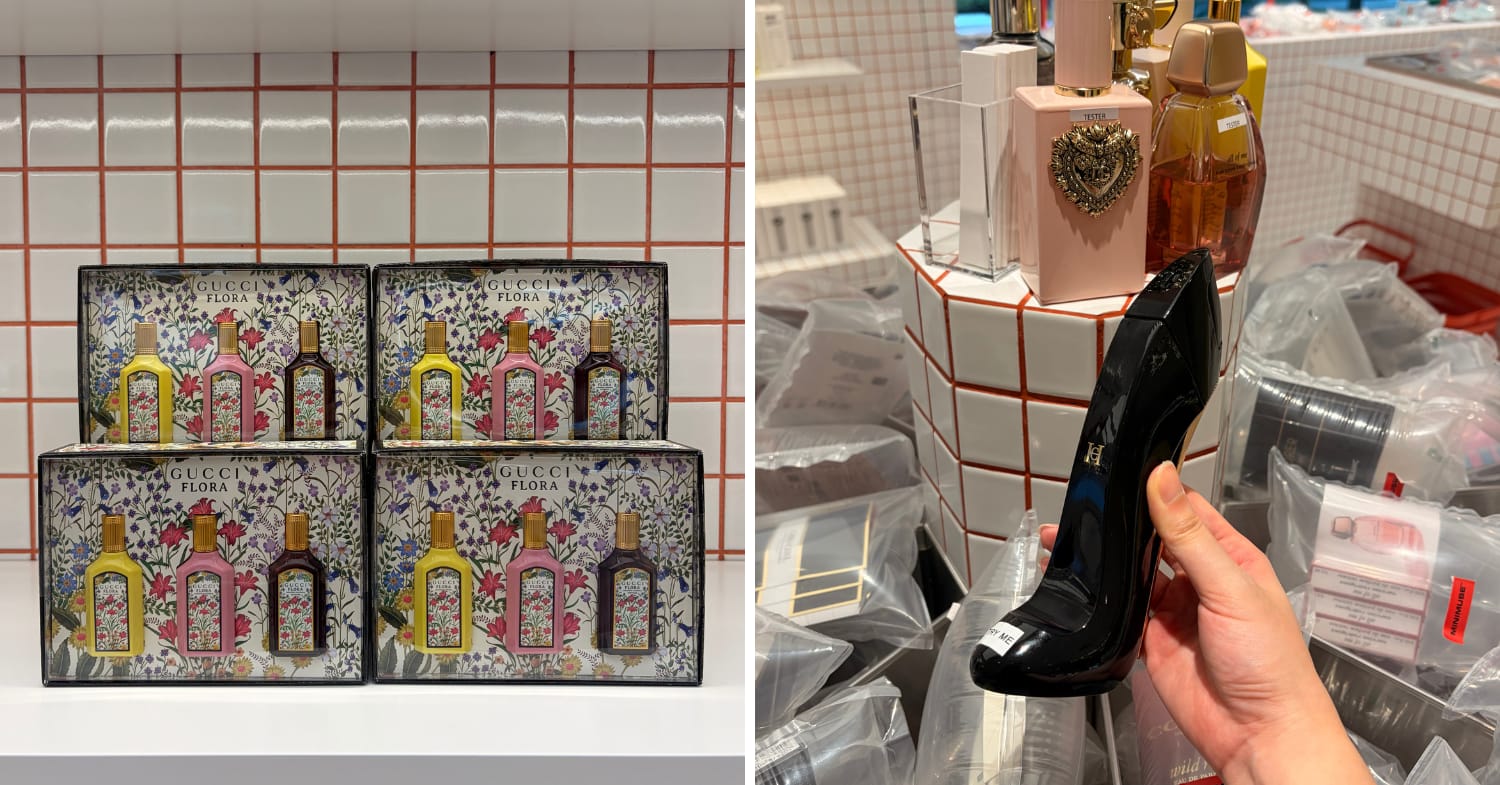 minimuse metro paragon in orchard - store display selling mini beauty and fragrance products from gucci and carolina herrera