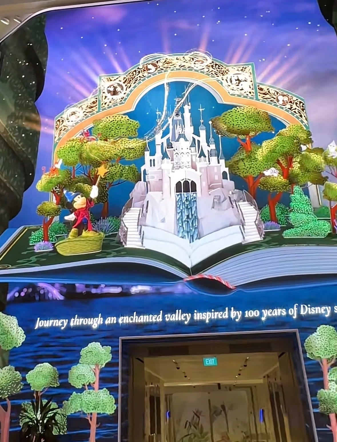 Disney Cruise-themed Wonderfall show at Changi Airport T2 - storybook animation