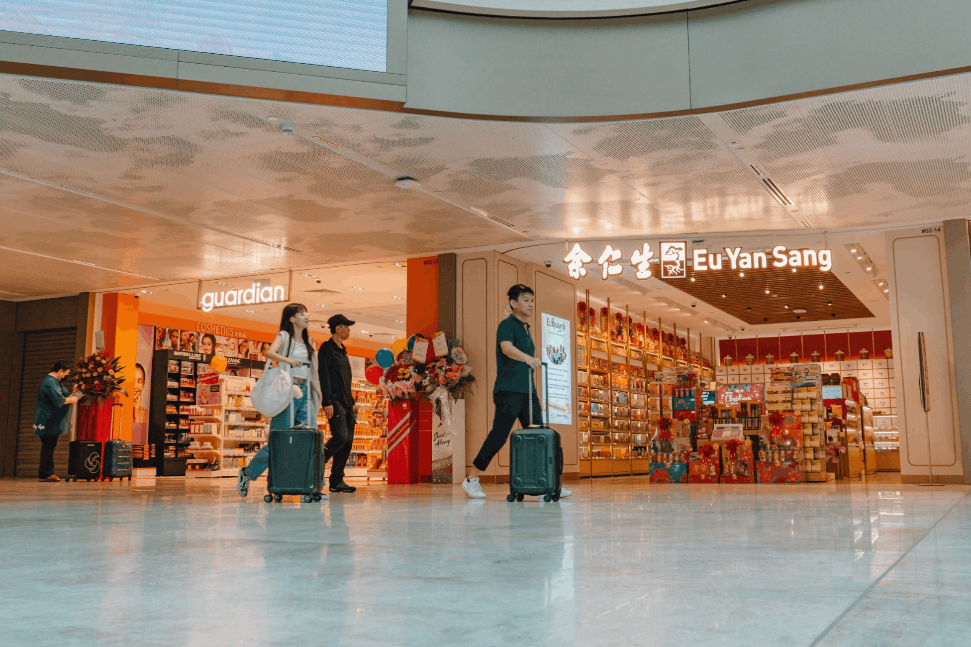 Travelers at Changi Airport