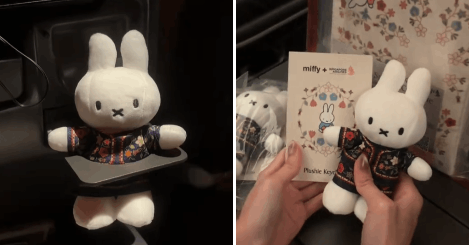 KrisShop x Miffy plushie keychain on a flight