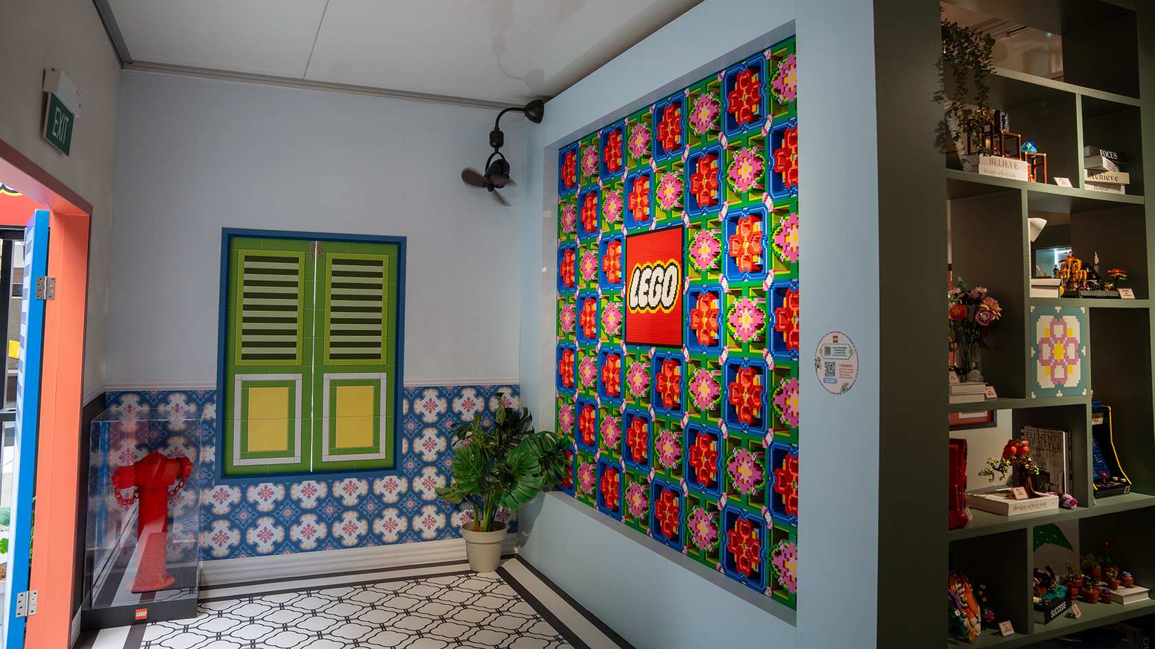 Peranakan brick tile wall