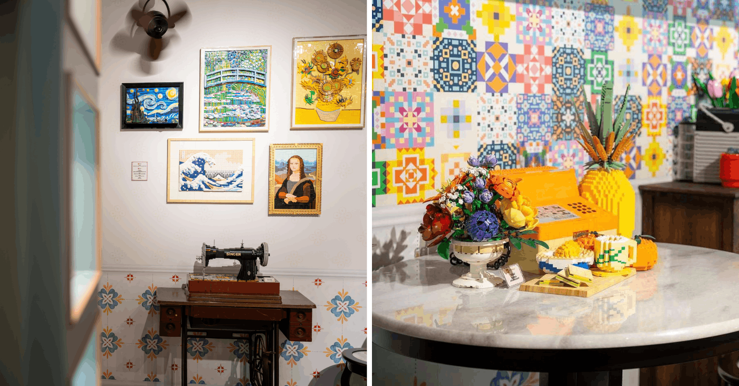 LEGO sewing machine and payphone