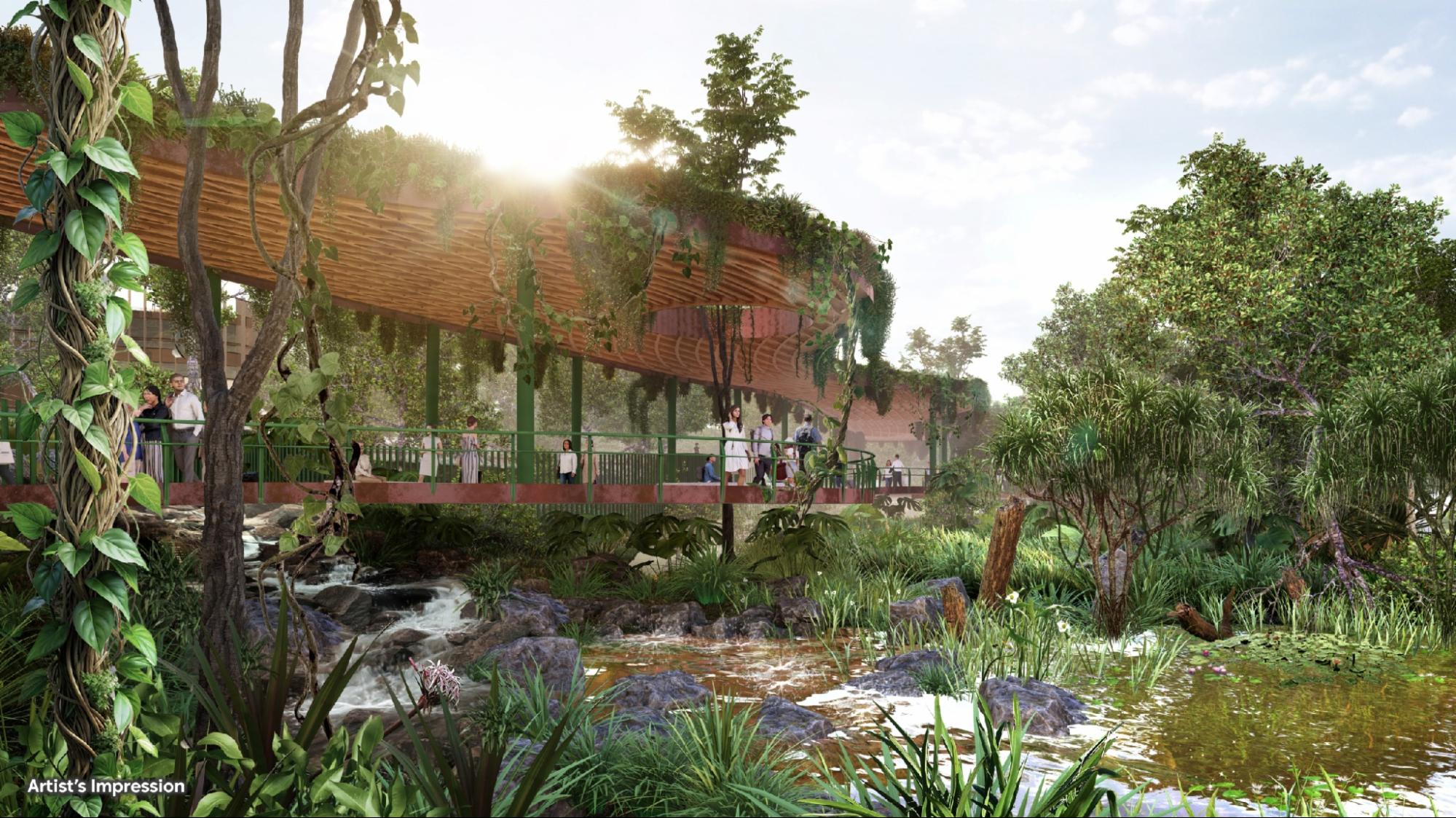 Cantilevered boardwalk at Wetlands by the Bay