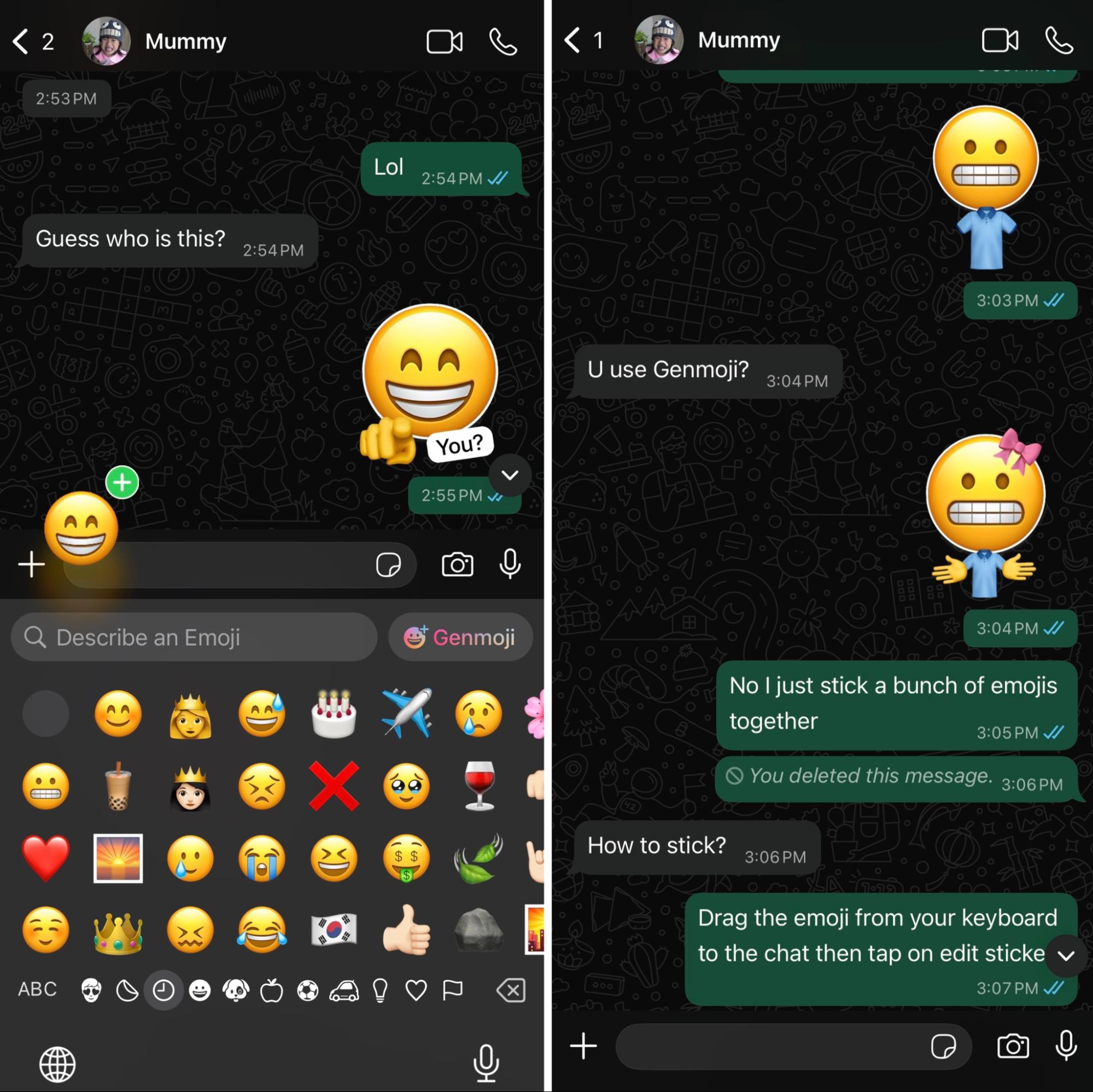 WhatsApp hacks & features - Custom emoji stickers