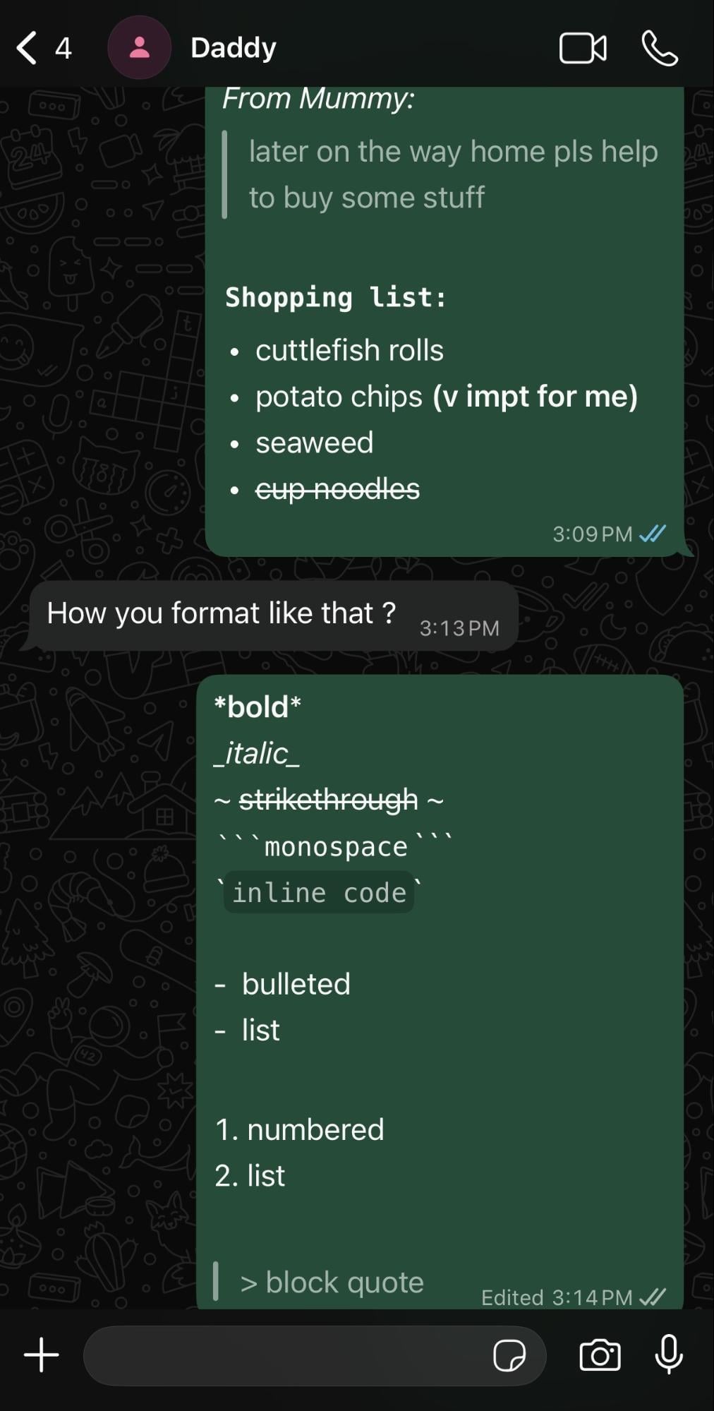 WhatsApp hacks & features - Format text