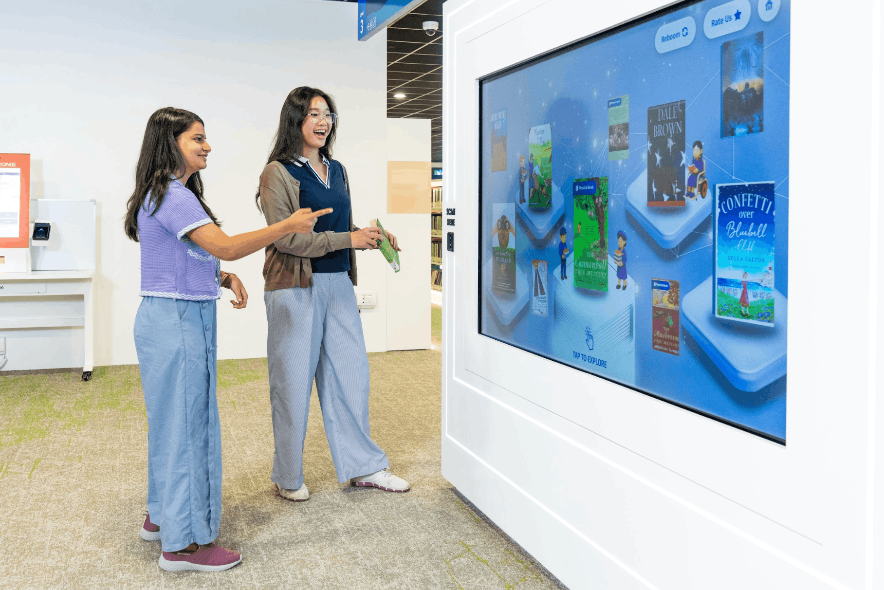 newly revamped bukit batok library - scan-n-discover