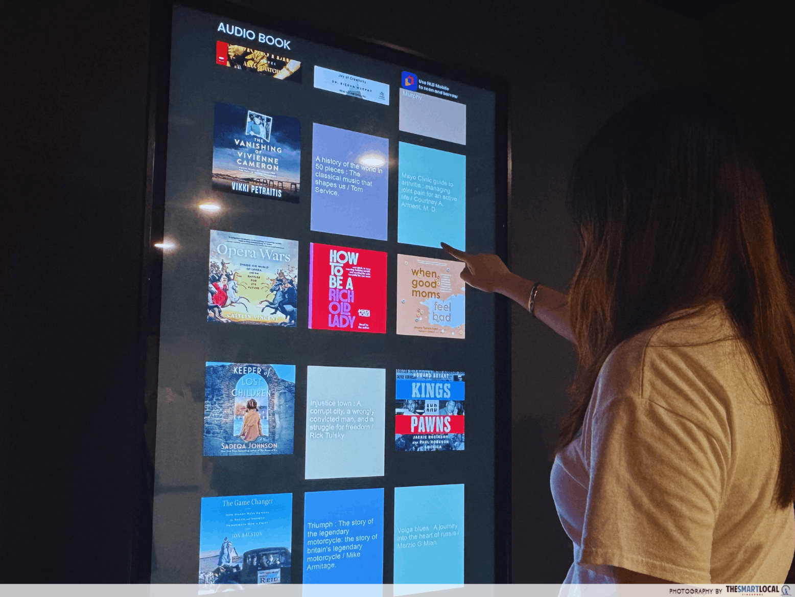 newly revamped bukit batok library - audiobook display