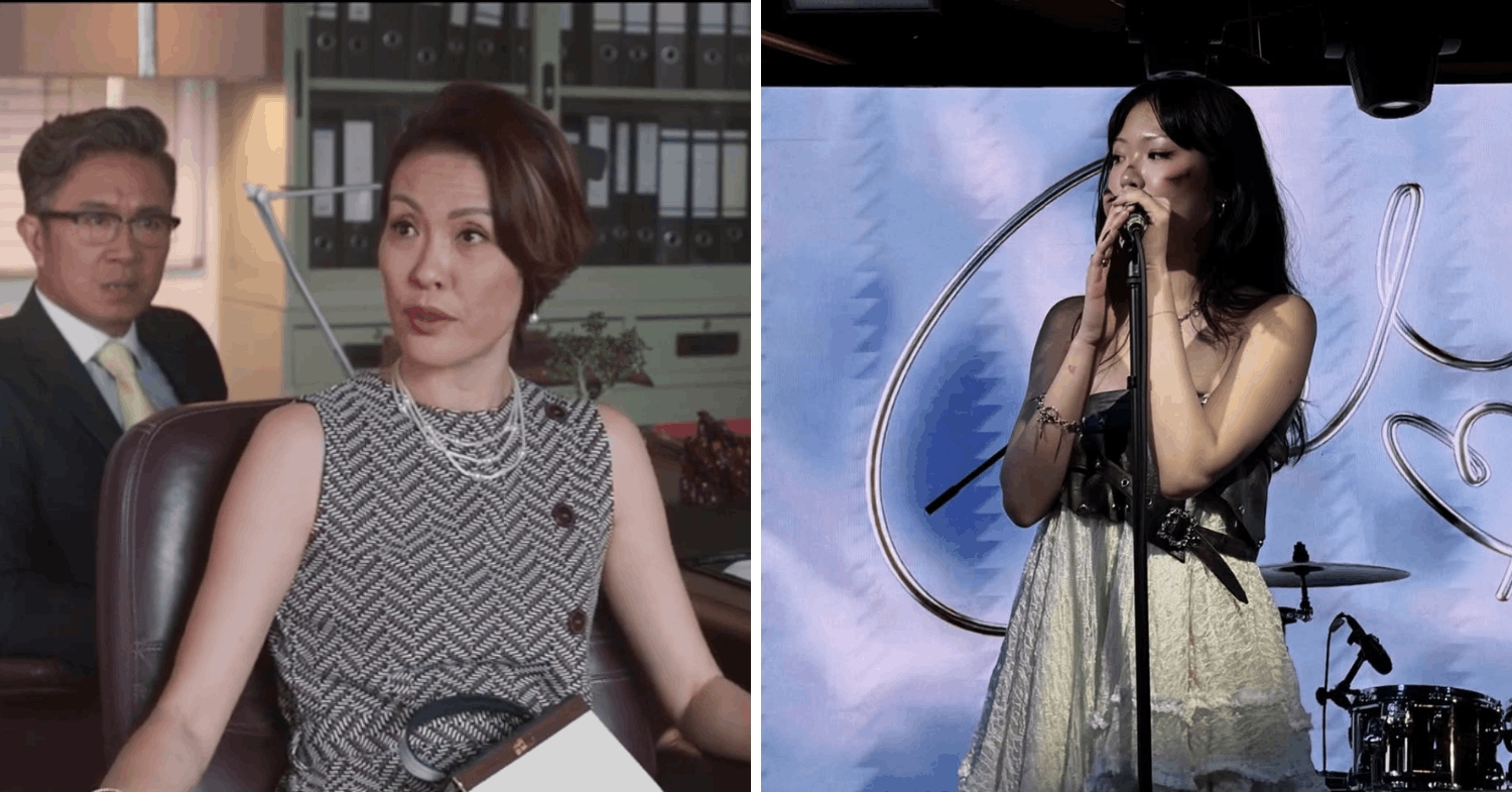 Lyn Wang Teo acting in Season 2, Episode 4 of DBS Sparks (left) & Angelica Teo performing at Phil Studio (right). 