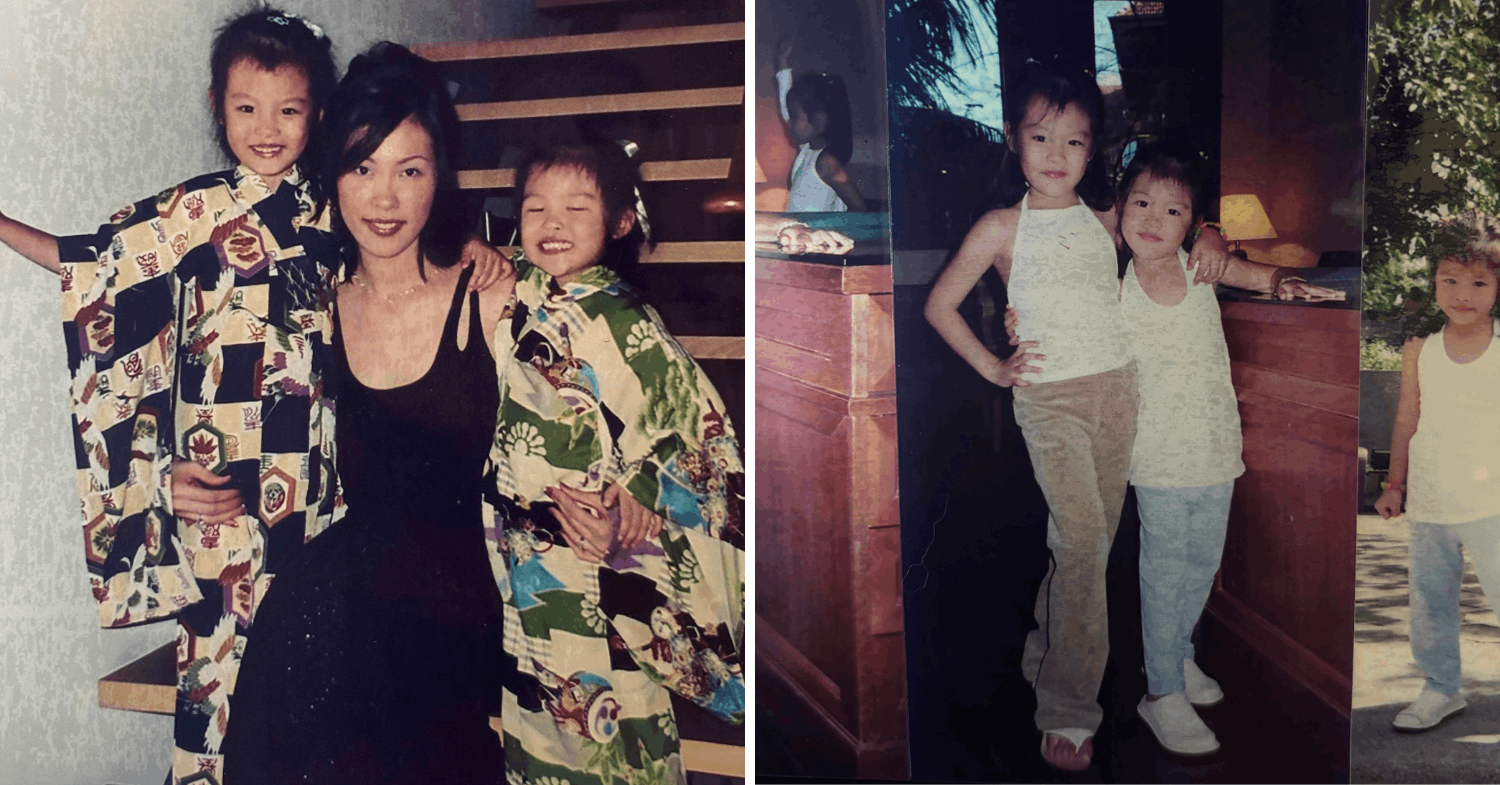 lyn wang teo with her 2 daughters, including angelica teo 