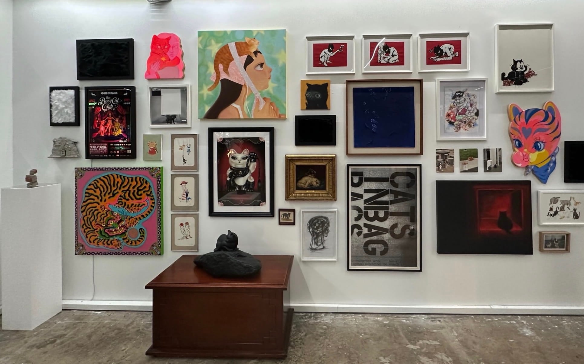 cat themed art exhibition toxoplasmosis by tokonama