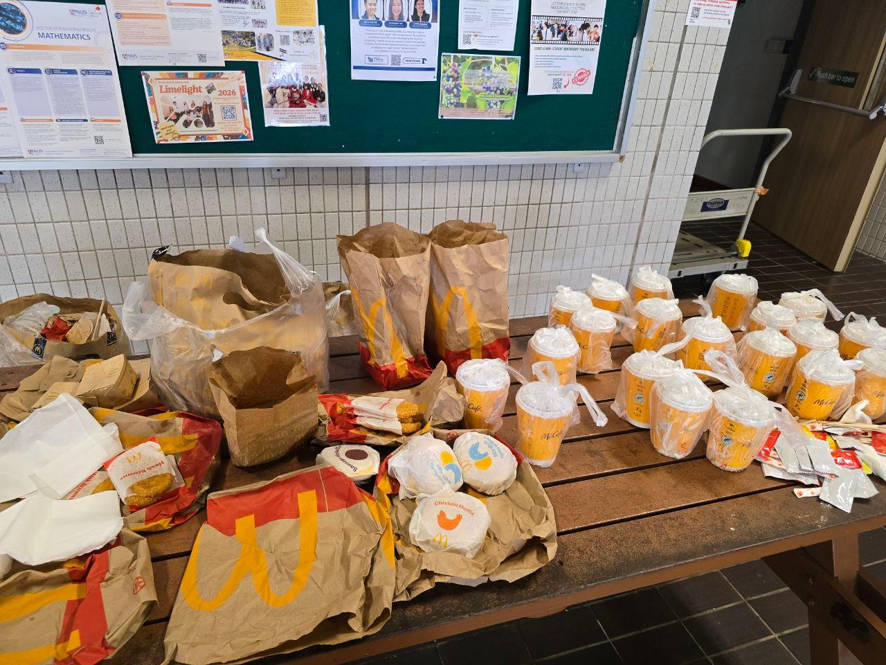 Local uni Telegram groups for free food - NUS Buffet Response Team McDonald's