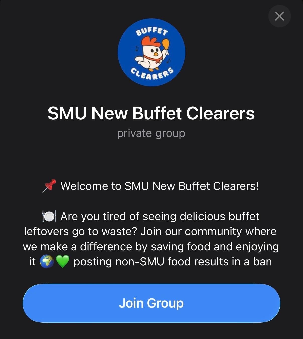 Local uni Telegram groups for free food - SMU New Buffet Clearers (1)