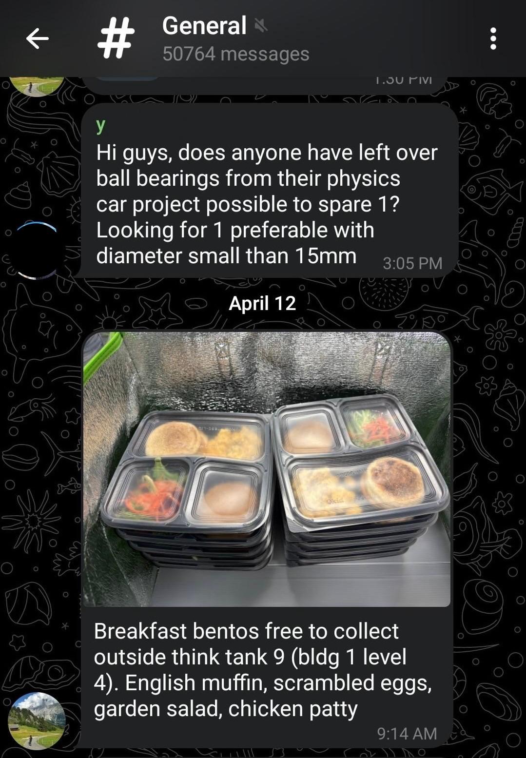 Local uni Telegram groups for free food - SUTD Family (1)