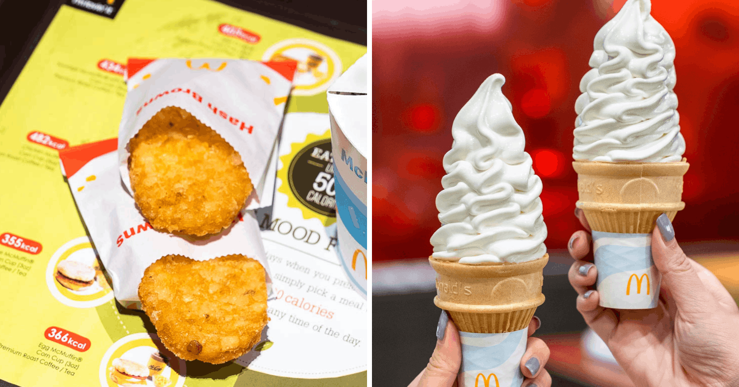 McDonald's hashbrown & vanilla cone