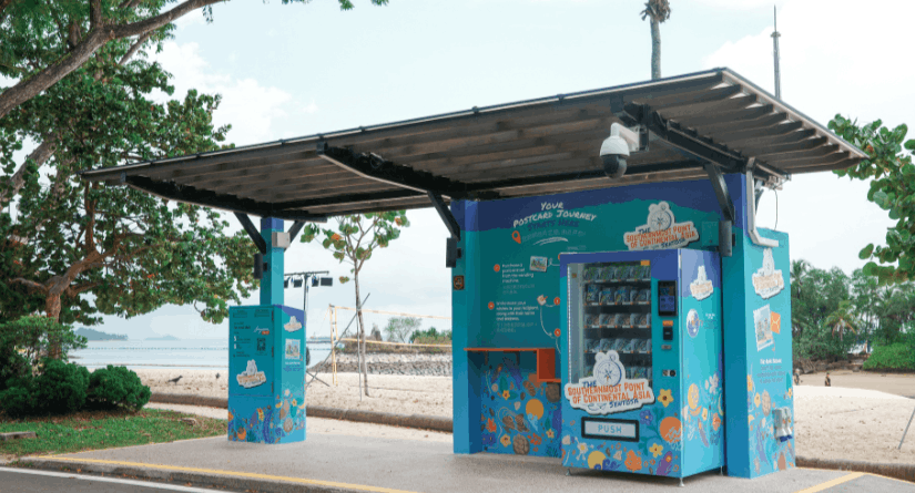 Postcard vending machine in Sentosa