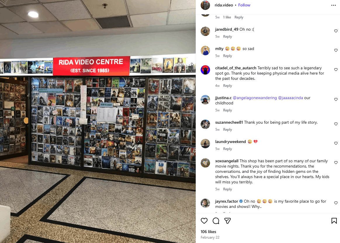 Rida Video Centre Instagram post