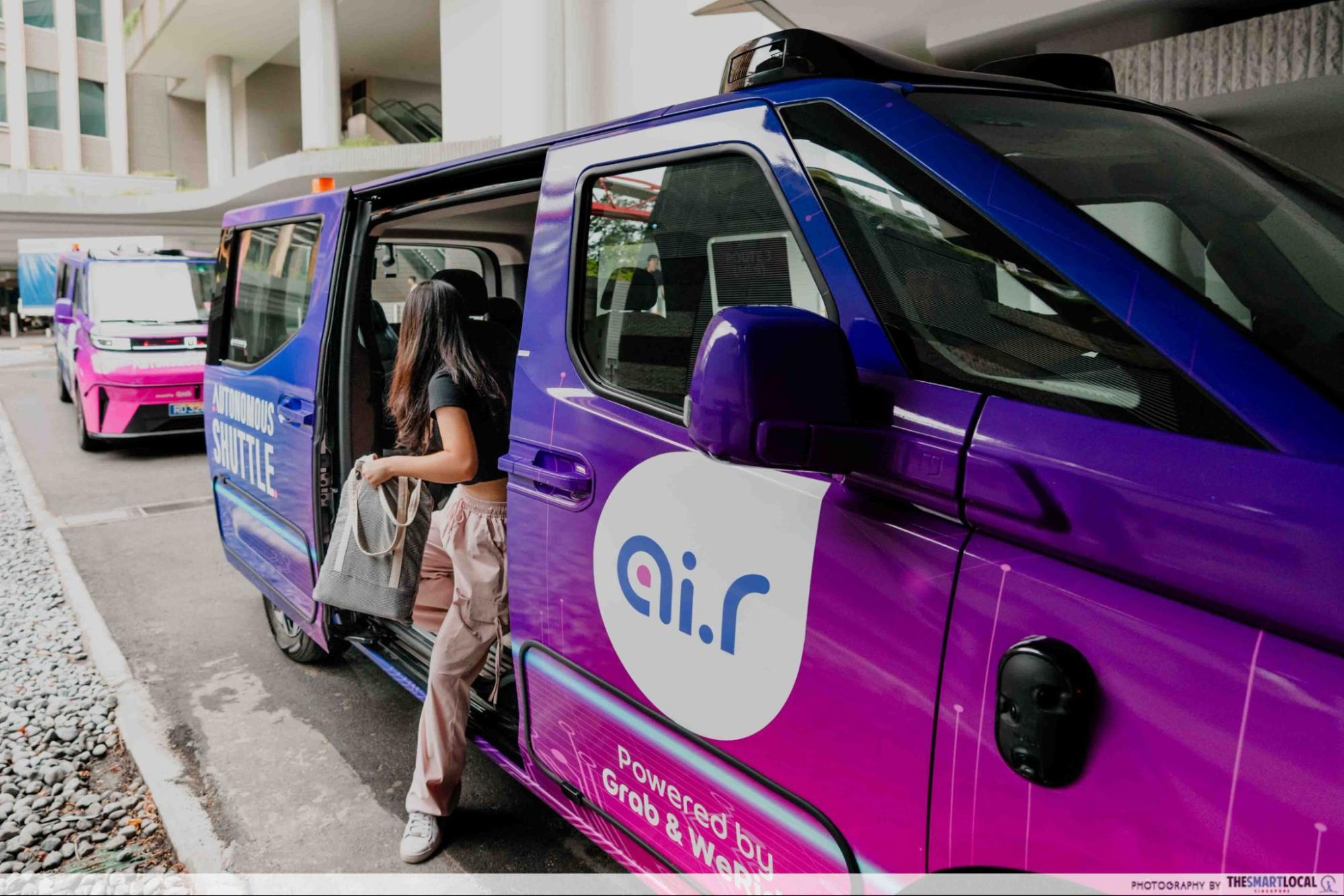 Self-driving Shuttles Punggol - Disembarking the WeRide GXR