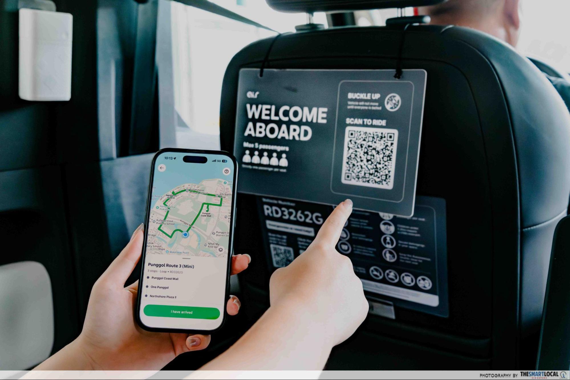 Self-driving Shuttles Punggol - Grab WeRide GXR QR Code