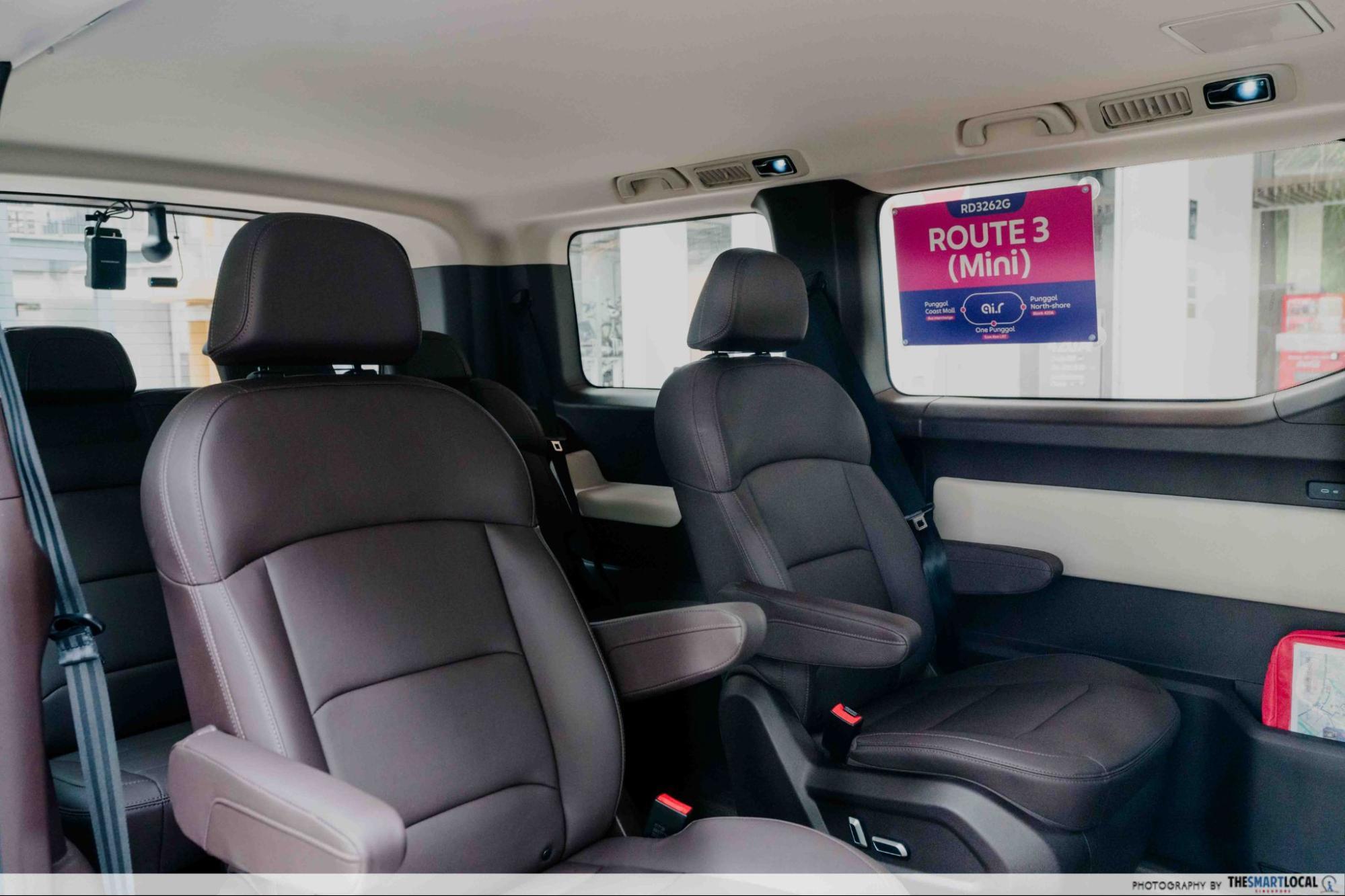 Self-driving Shuttles Punggol - Grab WeRide GXR interior