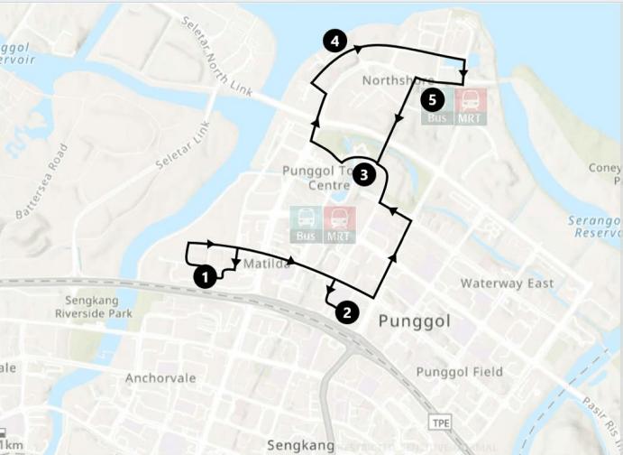 Self-driving Shuttles Punggol - Route 3
