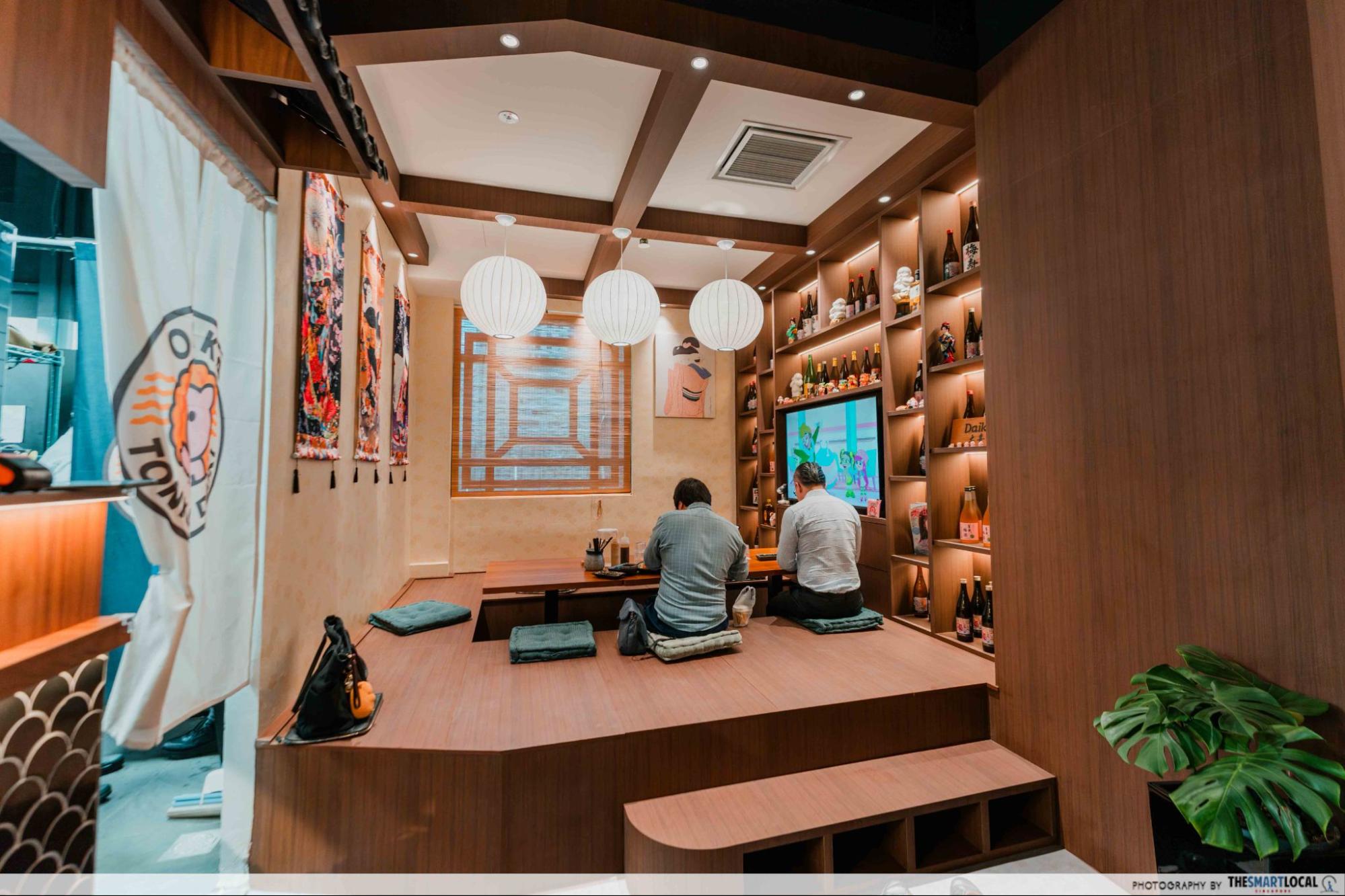 Tatami-style seating at Tonkatsu Daiki