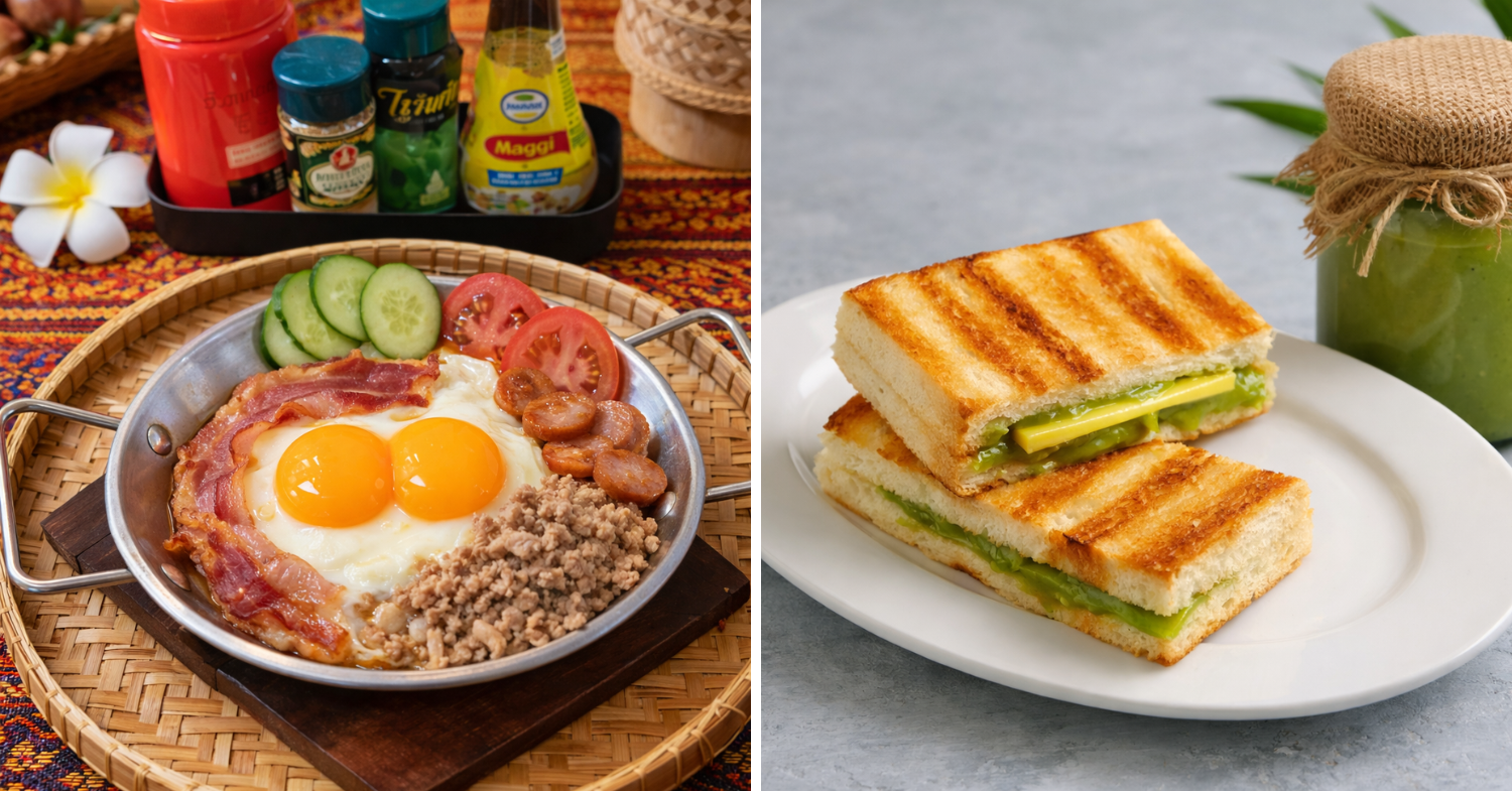 Yaowarat cafe kai krata and thai green kaya toast