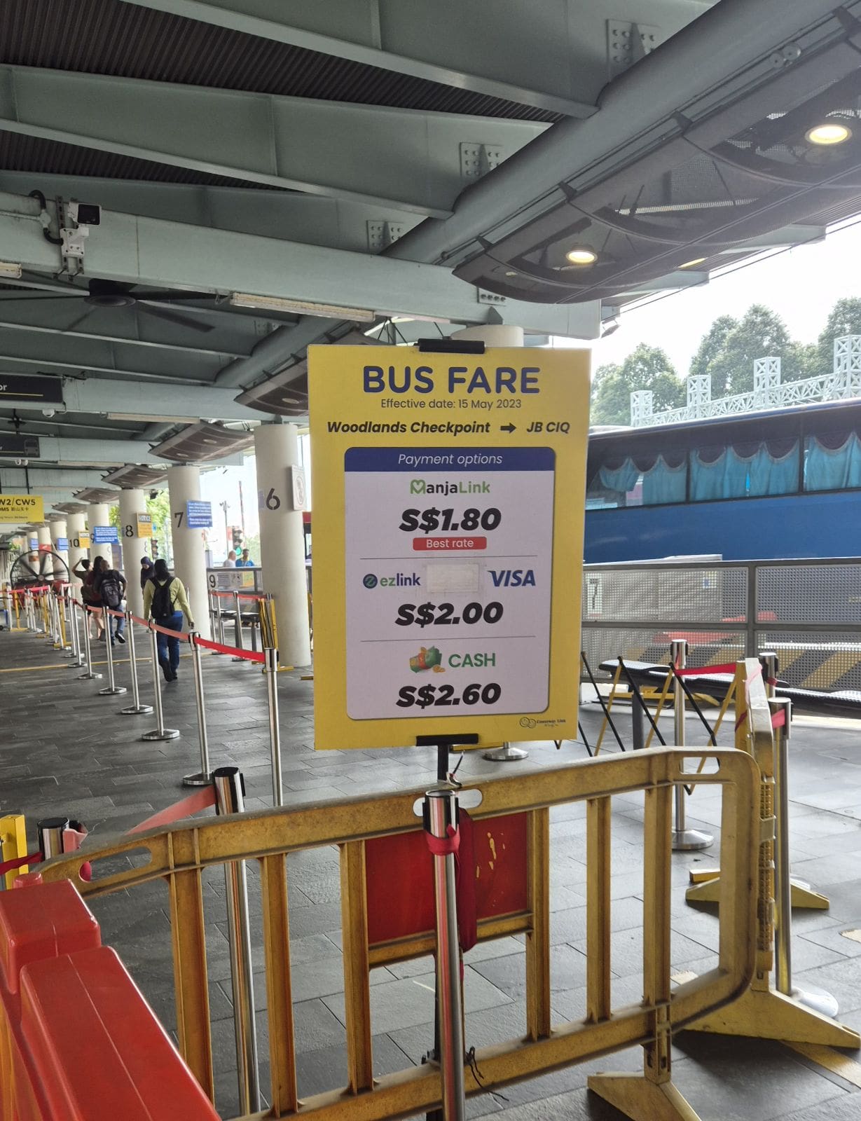 Bus fare sign