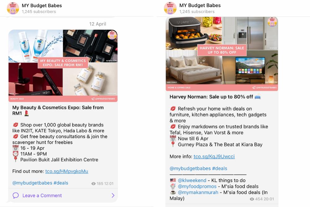 malaysian telegram channels - MY budget babes