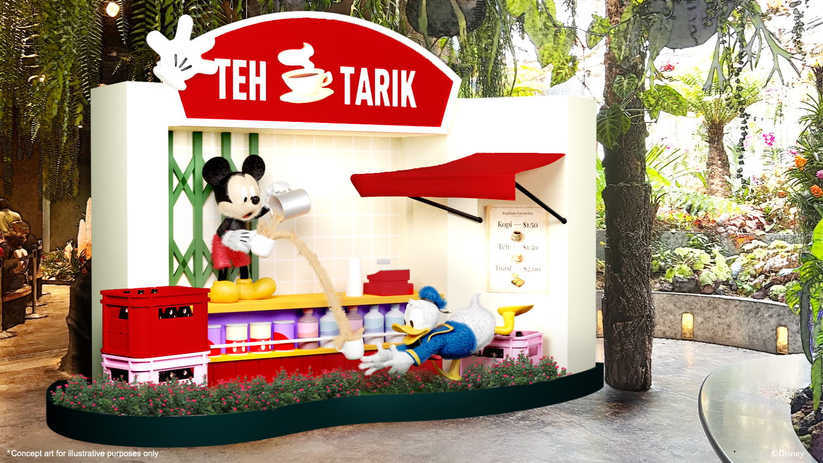 Disney characters in local setting