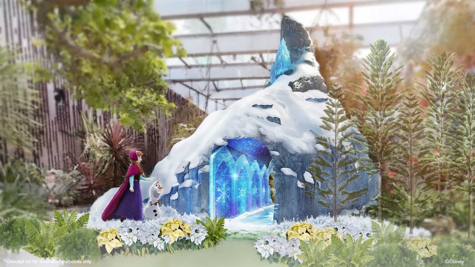 Frozen display at Disney Garden of Wonder