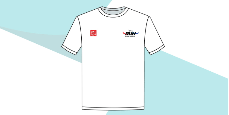 Front view of Disney Run Singapore race shirt