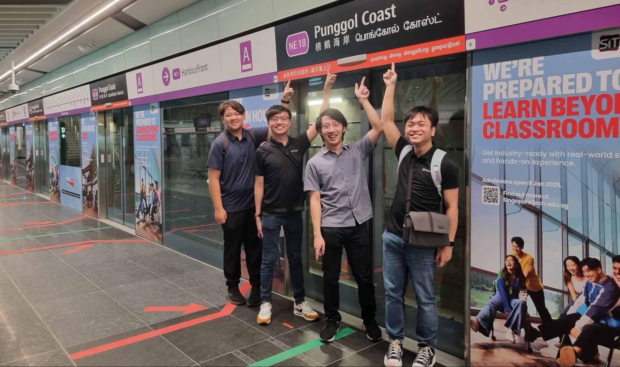 Train enthusiasts at Punggol Coast station
