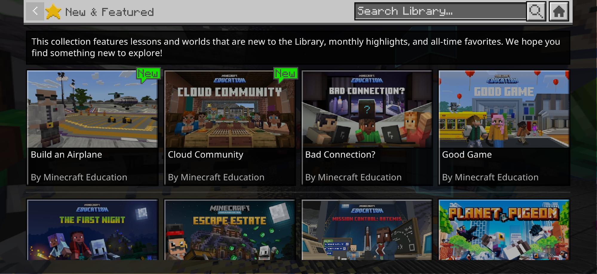 Minecraft Education Library