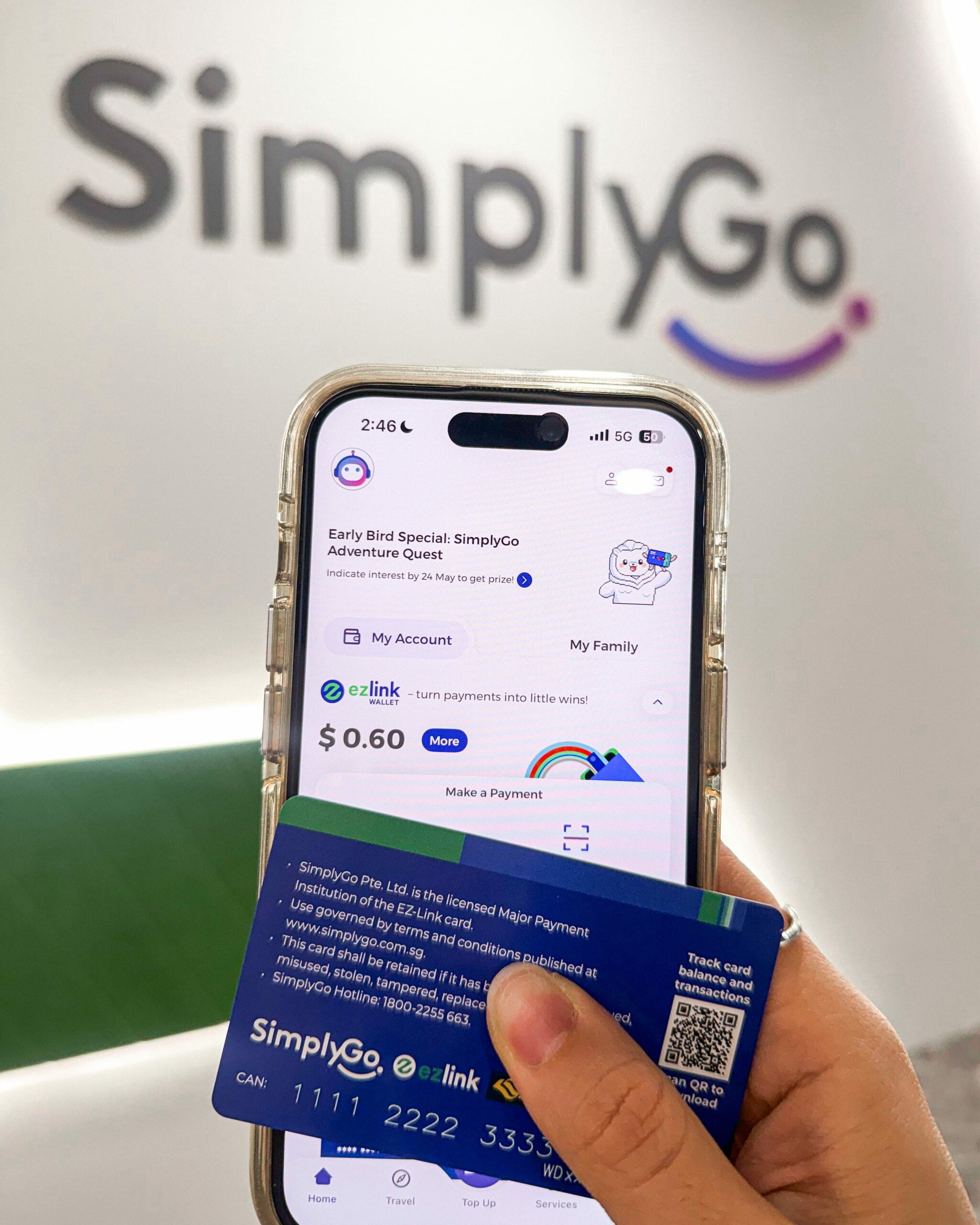 SimplyGo Adventure Quest & SimplyGo EZ-Link card