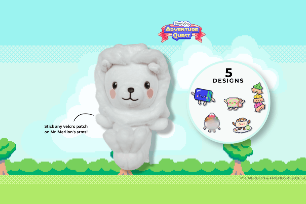 SimplyGo Adventure Quest - merlion plushies and patches