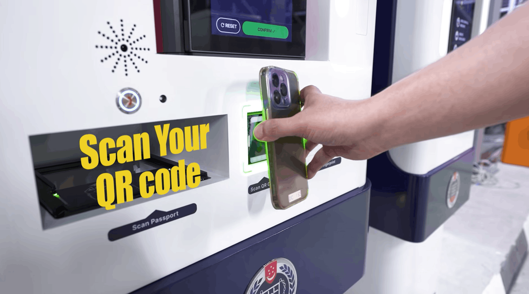 Automated Passenger Clearance System scan QR code