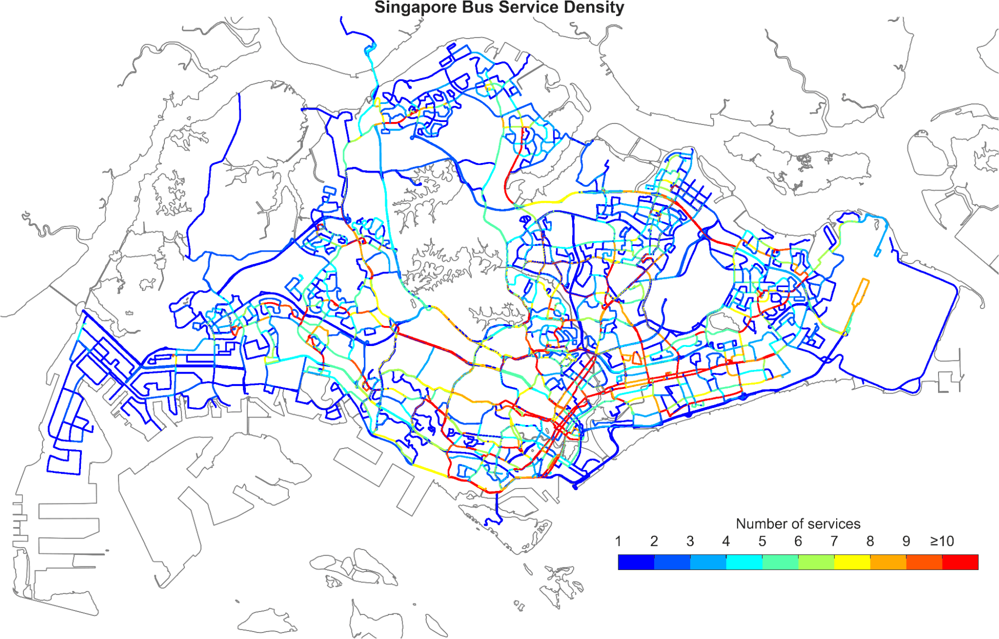 bus network - bus density map