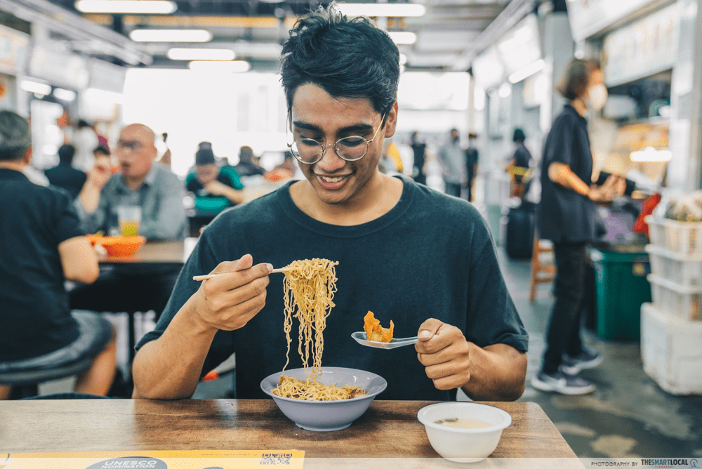 Eating at hawker centre