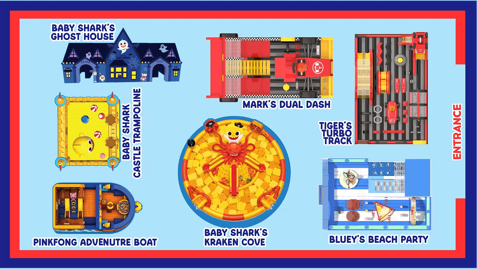 kidz pop con asia 2026 at sands expo & convention centre - bounce zone with 7 themed inflatables 